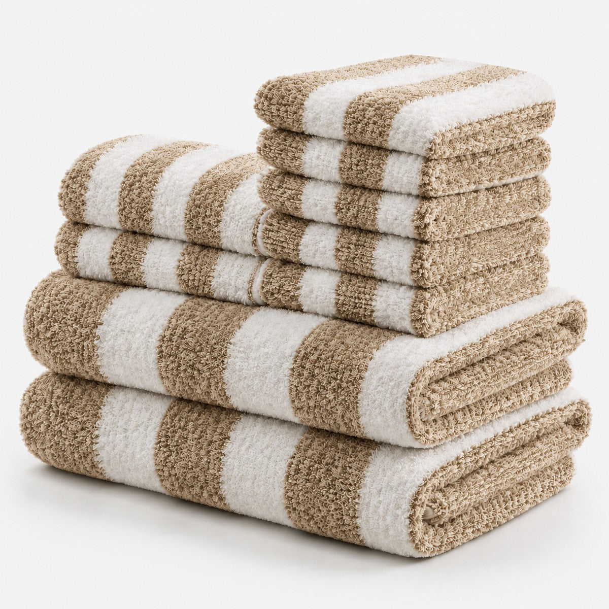Coral Fleece Striped Towel Set — Soft, Plush & Quick-Dry