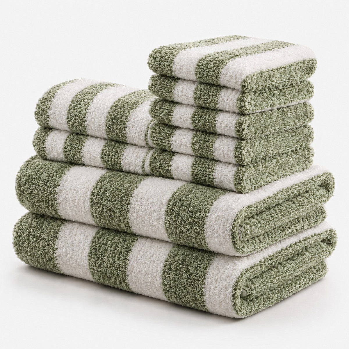 Coral Fleece Striped Towel Set — Soft, Plush & Quick-Dry