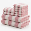 Coral Fleece Striped Towel Set — Soft, Plush & Quick-Dry