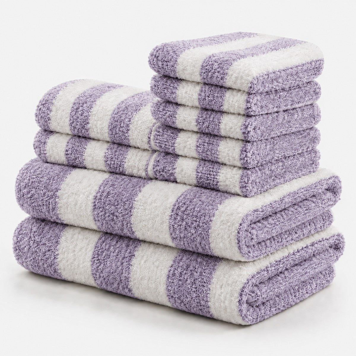 Coral Fleece Striped Towel Set — Soft, Plush & Quick-Dry