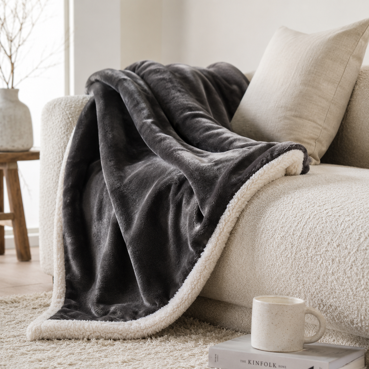 Cloud Sherpa Throw – Reversible Fluffy Blanket
