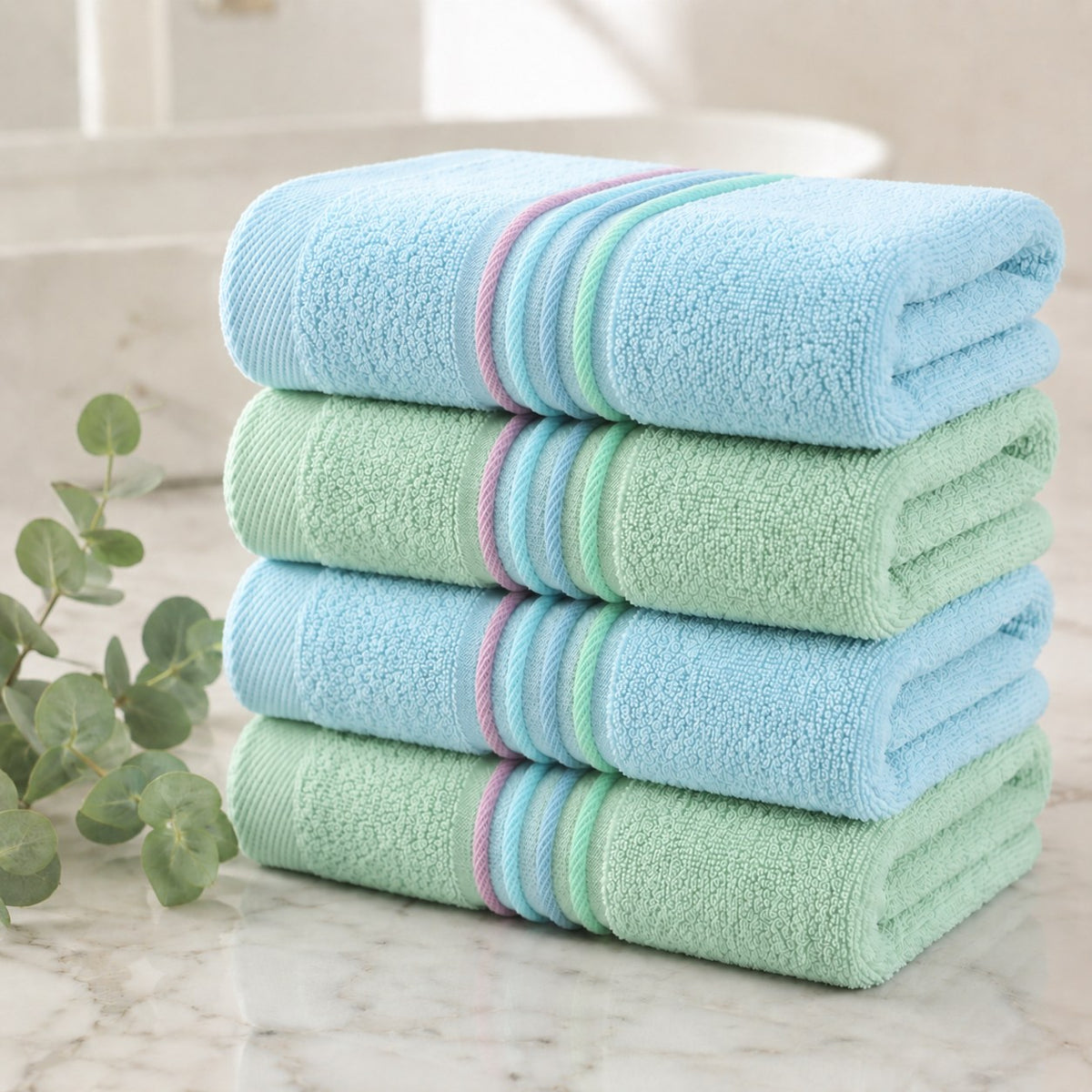 Soft Cotton Hand & Face Towel Set — Super Absorbent Everyday Towels