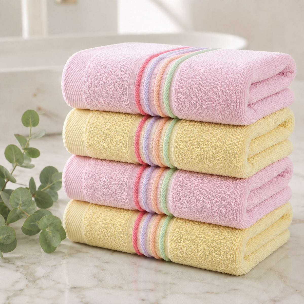 Soft Cotton Hand & Face Towel Set — Super Absorbent Everyday Towels
